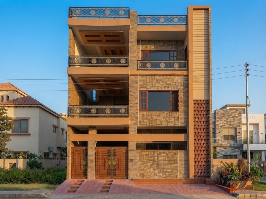 Tall Textured Modern Home - image 1